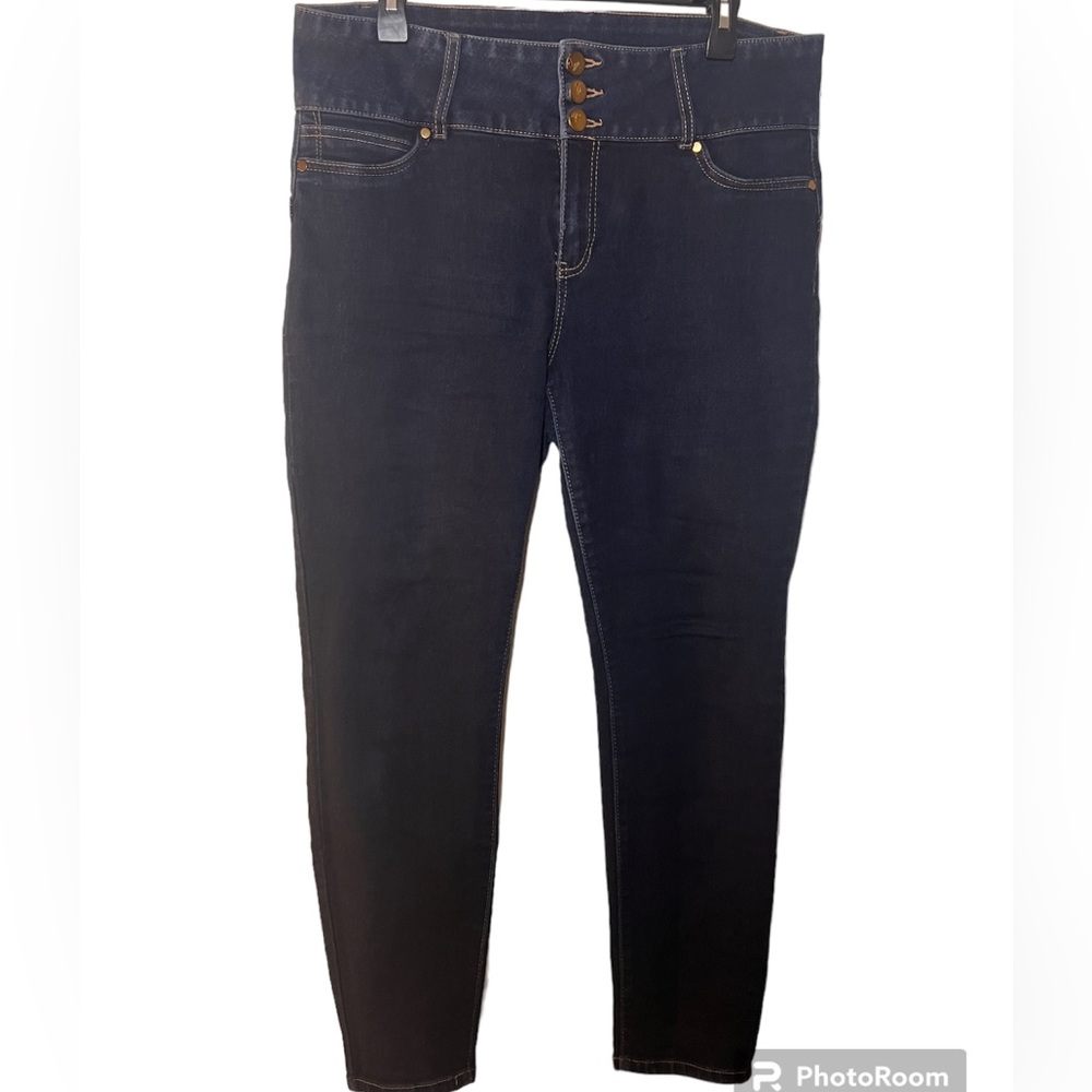 D JEANS Women's 3-Button High-Rise Skinny Jeans
